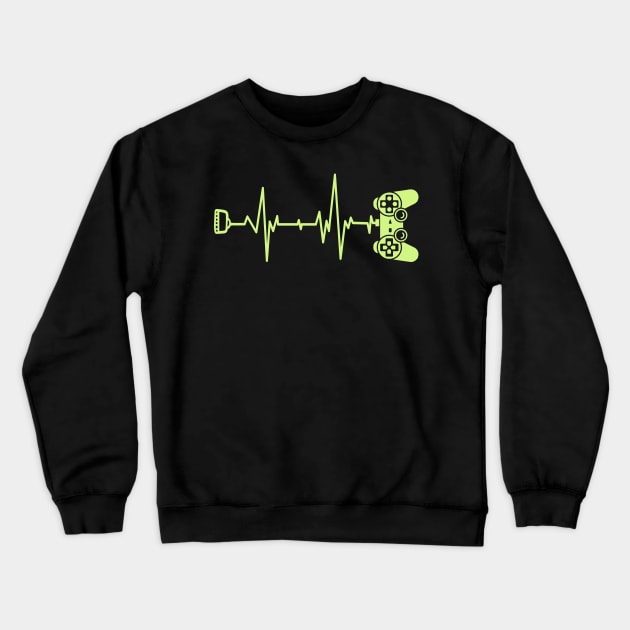 Gamer Heartbeat Crewneck Sweatshirt by Dailygrind